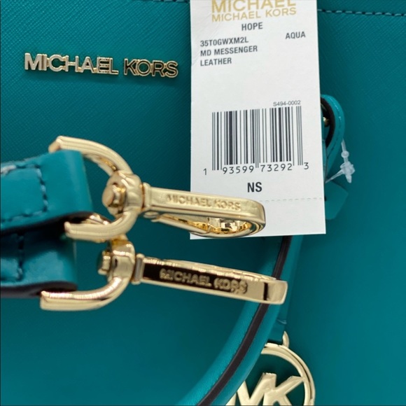 MICHAEL KORS HOPE MEDIUM MESSENGER AQUA - Picture 9 of 16